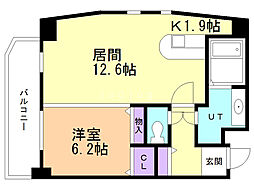 エクセレント平岸 1LDKの間取図画像