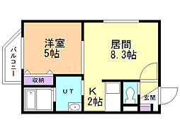 ピュア・M・豊平 1LDKの間取図画像