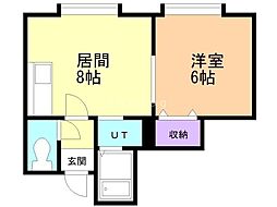 ラポール福住 1LDKの間取図画像