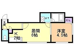 カルムプラッツ 1LDKの間取図画像