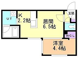 Flap福住(フラップ) 1LDKの間取図画像