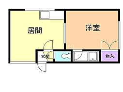 コンフォルト美園C棟 1Kの間取図画像