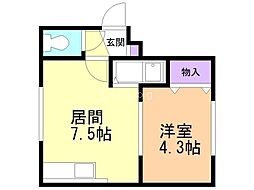 ライベックス澄川 1DKの間取図画像