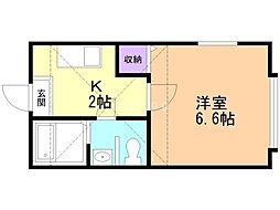 トルテ 1Kの間取図画像