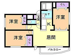 アクアトピア真栄 3LDKの間取図画像