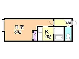 クリエイト旭町A 1Kの間取図画像