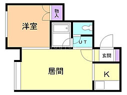 メゾンドール平岡 1LDKの間取図画像