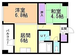 平岸ファースト 2DKの間取図画像