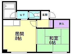 第5双葉マンション 1DKの間取図画像