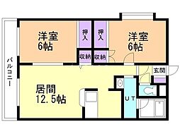 ハイムリンデン 2LDKの間取図画像