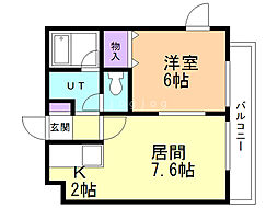 カンパーナ平岸 1LDKの間取図画像