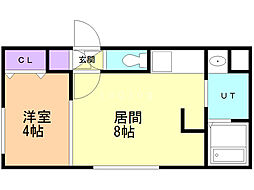 フォレスタ平岸 1LDKの間取図画像
