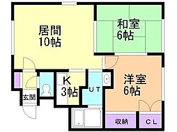 ラ・ソネット 2LDKの間取図画像