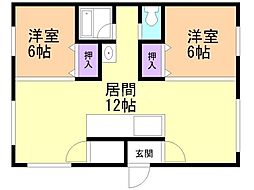角田ビル 2LDKの間取図画像