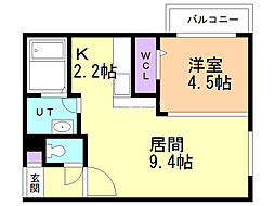 グランフィーノ福住 1LDKの間取図画像