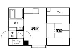ハイツサングリーン 1DKの間取図画像
