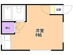 コーポフロンティア ワンルームの間取図画像