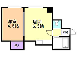 シャトーラベンダー 1DKの間取図画像