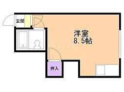 ハイツ高橋B ワンルームの間取図画像