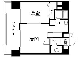 エムズ中の島 1LDKの間取図画像