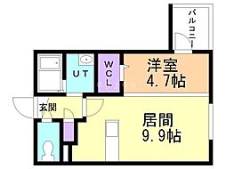 Alivis美園 1LDKの間取図画像