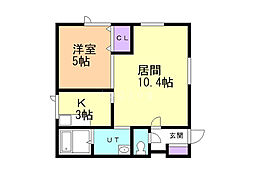 グローリー澄川 1LDKの間取図画像