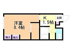 レオパレスアベニュー 1Kの間取図画像