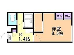 レオパレスグランデカーサ 1Kの間取図画像