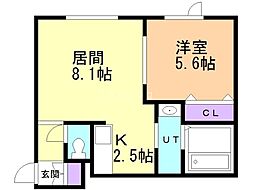 マリオット南ヶ丘 1LDKの間取図画像