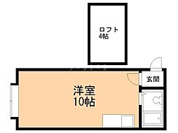 ハイツポンム ワンルームの間取図画像