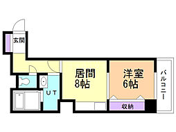 ドエル豊平7条 ワンルームの間取図画像