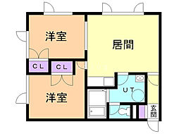 ノーザンストリーム 2LDKの間取図画像
