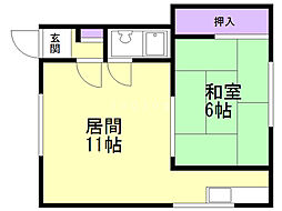 レジデンス華 1LDKの間取図画像