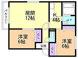 シャトン岩見沢Ｂ 2階
