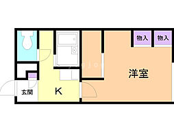レオパレスボニータドイス 1Kの間取図画像