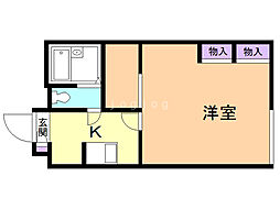 レオパレスPOLARIS 1Kの間取図画像