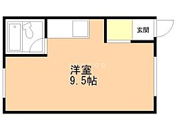 ウエストハイツ ワンルームの間取図画像