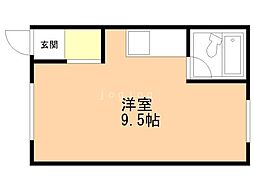 ウエストハイツ ワンルームの間取図画像