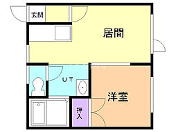 サンフロンテアタウンA 1DKの間取図画像