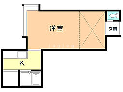 YTS・40 ワンルームの間取図画像