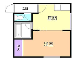 コーポルー 1DKの間取図画像