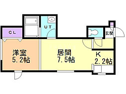 ステラルーチェ 1DKの間取図画像
