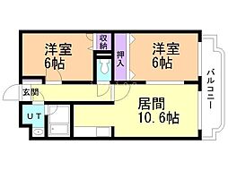 ユーミー美園32 2LDKの間取図画像