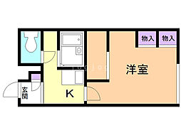 レオパレスナカマチ 1Kの間取図画像