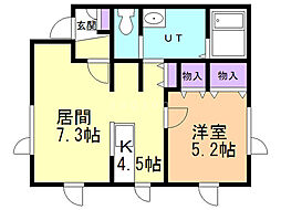 メイベルウーヌス 1LDKの間取図画像