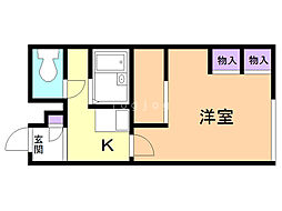レオパレスルナセレーネ 1Kの間取図画像