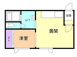 グランドシーハイル 1LDKの間取図画像