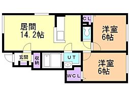 STAYGOLD2 2LDKの間取図画像