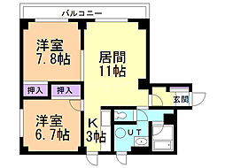 ウエストパレス 2LDKの間取図画像