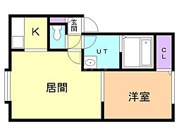 ロワ・ソレイユ 1LDKの間取図画像